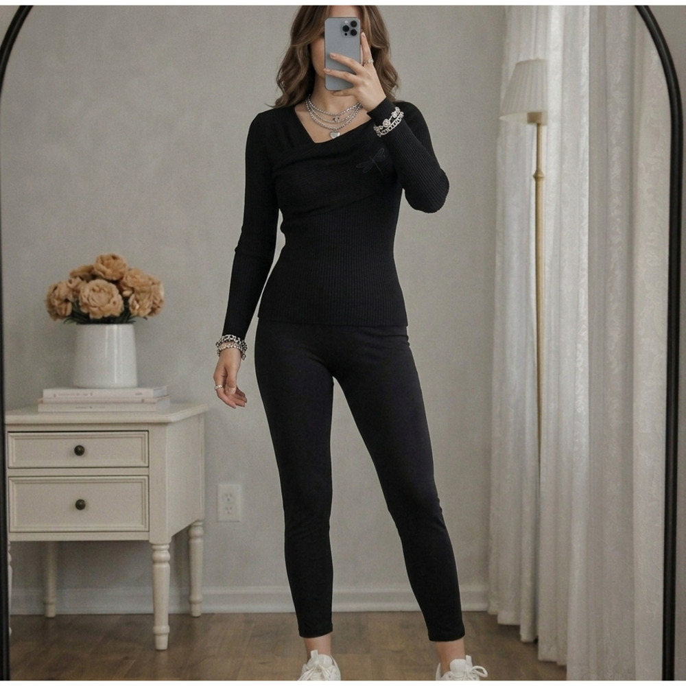 Terra & Sky Black Stretch Pants - 1X (16W-18W)